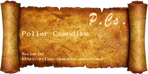 Poller Csendike névjegykártya